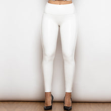 Load image into Gallery viewer, 609RWHLL Shascullfites Melody Regular Solid White High Waist Leather Leggings