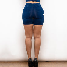 Load image into Gallery viewer, 40869HDBLJSS Shascullfites Melody Shorts High Waist Dark Thread Dark Blue Jeans with Stripe