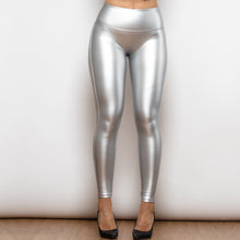 Load image into Gallery viewer, 613RSHLL Shascullfites Melody Regular Silver High Waist Leather Leggings