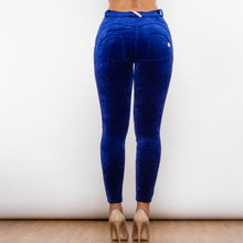 Load image into Gallery viewer, 305BCMLL Shascullfites Blue Chenille Middle Waist Lifting Leggings