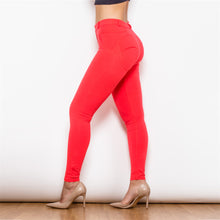 Load image into Gallery viewer, 45045MWRK Shascullfites Middle Waist Red Knitted Leggings