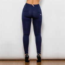 Load image into Gallery viewer, 47047MWDblueK Shascullfites Middle Waist Dark Blue Knitted Leggings