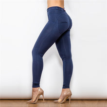 Load image into Gallery viewer, 47047A Shascullfites Middle Waist Dark Blue Knitted  Waterproof Leggings