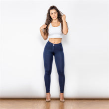 Load image into Gallery viewer, 47047A Shascullfites Middle Waist Dark Blue Knitted  Waterproof Leggings