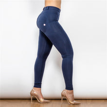 Load image into Gallery viewer, 47047A Shascullfites Middle Waist Dark Blue Knitted  Waterproof Leggings