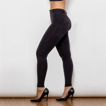 Load image into Gallery viewer, 49049MWBK Shascullfites Middle Waist Black Knitted Leggings
