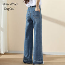 Load image into Gallery viewer, OR04 Shascullfites Original High Waist Loose Women Fitting Pants Wide Leg Jeans Straight Baggy Jeans
