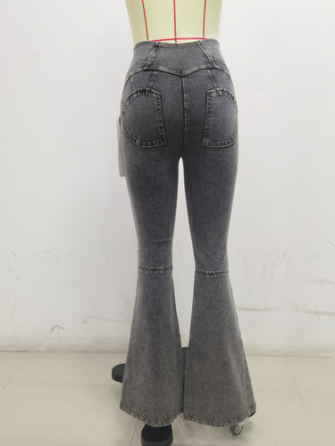 SH204 Shascullfites Grey X Cross Flare G2 Lift Jeggings