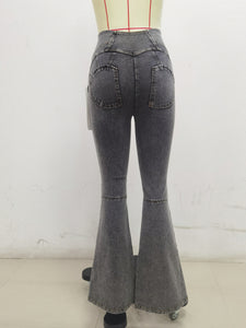 SH204 Shascullfites Grey X Cross Flare G2 Lift Jeggings