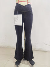 Load image into Gallery viewer, SH203 Shascullfites Black X Cross Flare G2 Lift Jeggings
