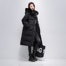Load image into Gallery viewer, 21HW0124 Shascullfites Melody Fur Collar Hooded Belted Coat 90% White Duck Down Long Down Jacket Woman Trend 2024 Women Winter Coat