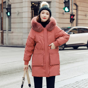 21HW0131 Shascullfites Melody Long Down Jackets for Women Winter Fur Collar Hooded High Quality Coat Black Loose Down Coats