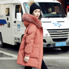 Load image into Gallery viewer, 21HW0131 Shascullfites Melody Long Down Jackets for Women Winter Fur Collar Hooded High Quality Coat Black Loose Down Coats