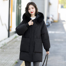 Load image into Gallery viewer, 21HW0131 Shascullfites Melody Long Down Jackets for Women Winter Fur Collar Hooded High Quality Coat Black Loose Down Coats