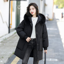 Load image into Gallery viewer, 21HW0131 Shascullfites Melody Long Down Jackets for Women Winter Fur Collar Hooded High Quality Coat Black Loose Down Coats