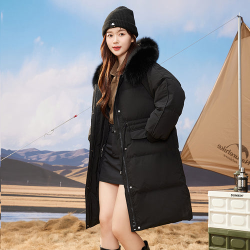 21HW0136 Shascullfites Melody Women's Down Jacket Sale Winter Women Coats Hoodies Fur Collar Warm Long Womens Down Coat Korean
