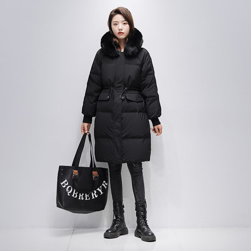 21HW0136 Shascullfites Melody Women's Down Jacket Sale Winter Women Coats Hoodies Fur Collar Warm Long Womens Down Coat Korean