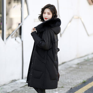 21HW0138 Shascullfites Melody Fur Collar Winter Woman Coats Long Down Coat Women Thick White Duck Down Jacket for Women