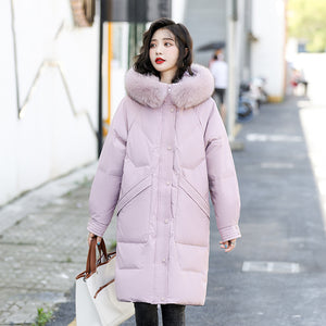21HW0138 Shascullfites Melody Fur Collar Winter Woman Coats Long Down Coat Women Thick White Duck Down Jacket for Women