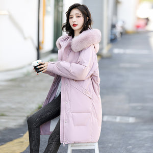 21HW0138 Shascullfites Melody Fur Collar Winter Woman Coats Long Down Coat Women Thick White Duck Down Jacket for Women