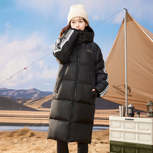 23H1006 Shascullfites Melody Winter White Duck Down Warm Coat Hooded Long Down Coat New in Coats Outerwears Korean Women's Down Jacket