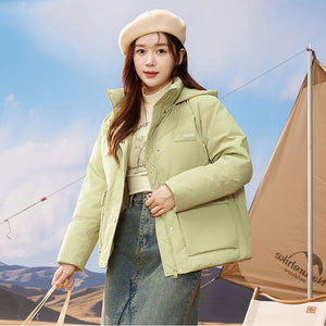 23H1021 Shascullfites Melody Candy Color Down Jacket Women Hooded Down Coat Korean Thick Warm Outerwear Women's Clothing Short