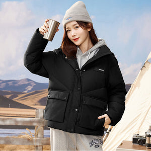 23H1021 Shascullfites Melody Candy Color Down Jacket Women Hooded Down Coat Korean Thick Warm Outerwear Women's Clothing Short