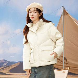 23H1021 Shascullfites Melody Candy Color Down Jacket Women Hooded Down Coat Korean Thick Warm Outerwear Women's Clothing Short