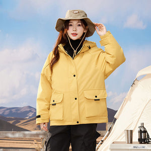 23H1022 Shascullfites Melody Hooded Coat Outwear 2024 Winter New Fashion White Duck Down Short Jacket Women Thick Warm Loose