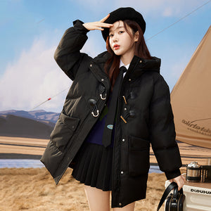 23H1024 Shascullfites Melody Winter New Fashionable Korean Winter Coat Women Hooded Short Down Coats Female Clothing Women's Jacket