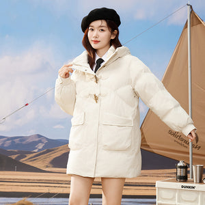23H1024 Shascullfites Melody Winter New Fashionable Korean Winter Coat Women Hooded Short Down Coats Female Clothing Women's Jacket
