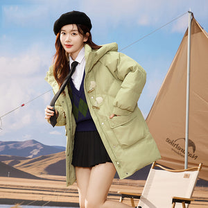 23H1024 Shascullfites Melody Winter New Fashionable Korean Winter Coat Women Hooded Short Down Coats Female Clothing Women's Jacket