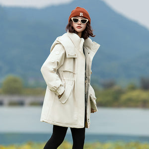23H1114 Shascullfites Melody Winter Coats for Women Hood Down Jacket Korean Casual Streetwear Female Outwear Winter Clothes Women 2024