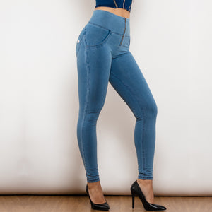 30030HWDLBJ Shascullfites High Waist Dark Thread Light Blue Jeans