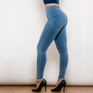 30030HWDLBJ Shascullfites High Waist Dark Thread Light Blue Jeans