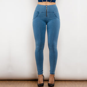 30030HWDLBJ Shascullfites High Waist Dark Thread Light Blue Jeans