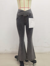 Load image into Gallery viewer, SH204 Shascullfites Grey X Cross Flare G2 Lift Jeggings