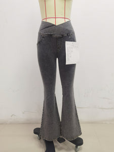 SH204 Shascullfites Grey X Cross Flare G2 Lift Jeggings