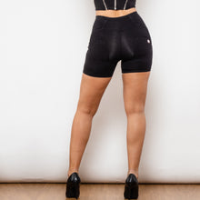 Load image into Gallery viewer, 4067HBLJS Shascullfites High Waist Dark Thread Black Shorts