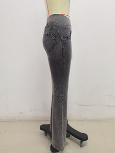 SH204 Shascullfites Grey X Cross Flare G2 Lift Jeggings