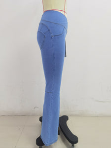 SH202 Shascullfites Light Blue X Cross Flare G2 Lift Jeggings