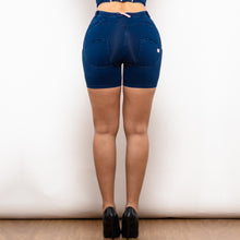 Load image into Gallery viewer, 4065MDblueLJS Shascullfites Shorts Middle Waist Dark Thread Dark Blue Shorts