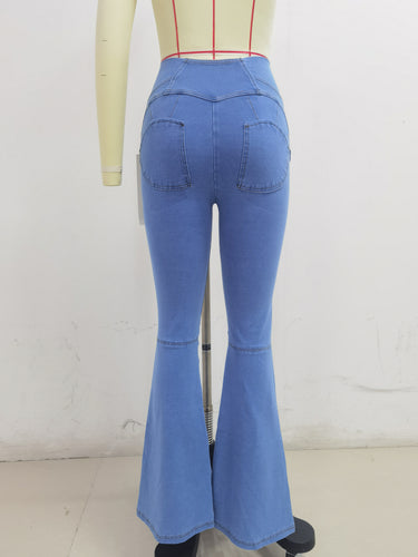 SH202 Shascullfites Light Blue X Cross Flare G2 Lift Jeggings