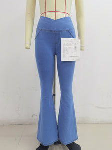 SH202 Shascullfites Light Blue X Cross Flare G2 Lift Jeggings