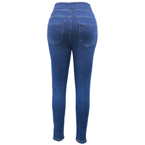 870288 Shascullfites Yoga Denim Pants Women's High Waist Hip Lifting Slimming Outerwear Double Pocket Casual Fitness Pants