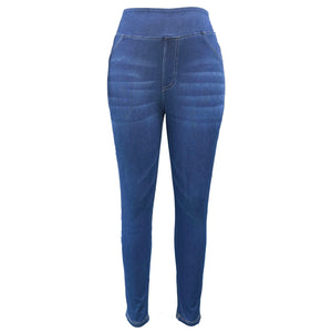 870288 Shascullfites Yoga Denim Pants Women's High Waist Hip Lifting Slimming Outerwear Double Pocket Casual Fitness Pants