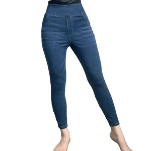 870288 Shascullfites Yoga Denim Pants Women's High Waist Hip Lifting Slimming Outerwear Double Pocket Casual Fitness Pants