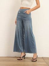 Load image into Gallery viewer, 622879 Shascullfites Women&#39;s Wide Leg Stretch Jeans Light Blue Flare Pants Denim Straight Trousers Sexy Fit Casual Jeans
