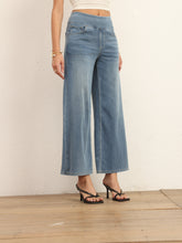 Load image into Gallery viewer, 622879 Shascullfites Women&#39;s Wide Leg Stretch Jeans Light Blue Flare Pants Denim Straight Trousers Sexy Fit Casual Jeans