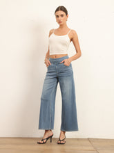 Load image into Gallery viewer, 622879 Shascullfites Women&#39;s Wide Leg Stretch Jeans Light Blue Flare Pants Denim Straight Trousers Sexy Fit Casual Jeans